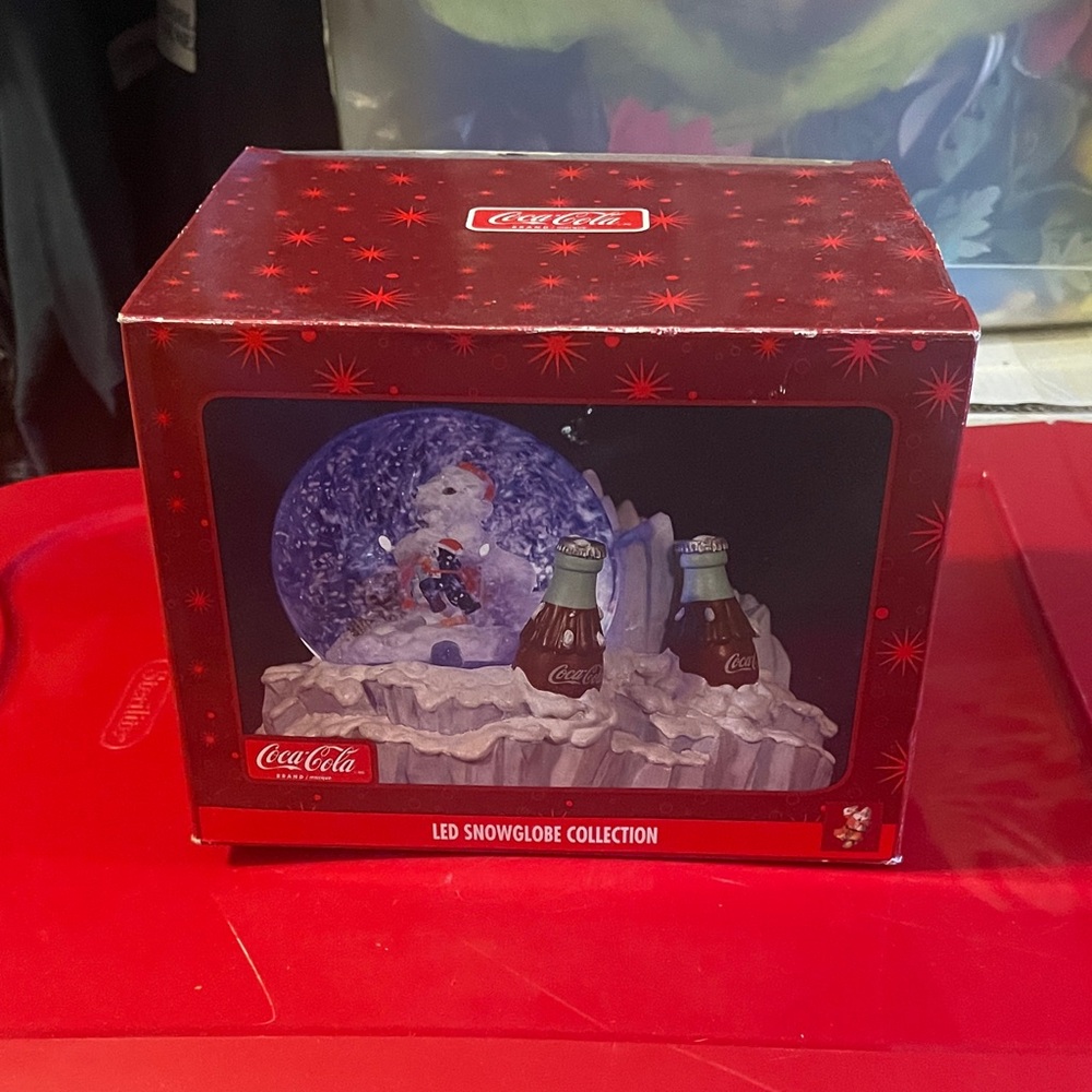 Coca Cola Snowglobe with Red and White Accents